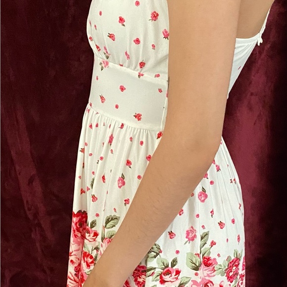 Derek Heart - Pink and white dress with floral pattern - Picture 3 of 4